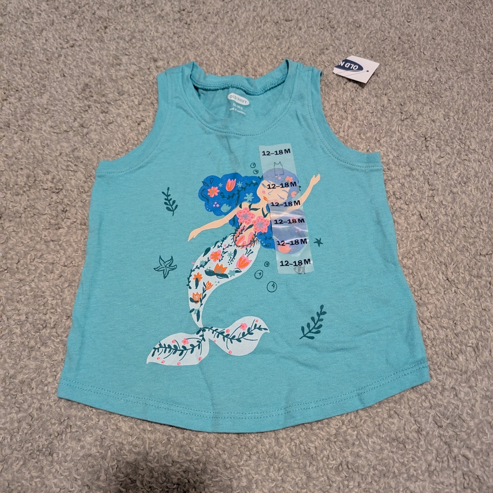 Old Navy Kids' Blue Mermaid Tank Top - Picture 1 of 3